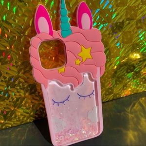 Pink Unicorn 3D Silicone Quicksand iPhone 11 Case